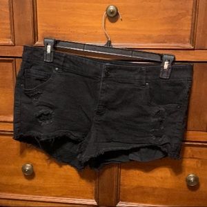 Black jean shorts